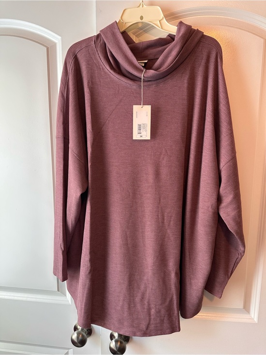 a new day Sweaters - a new day Mauve Ribbed Cowl Neck Sweater